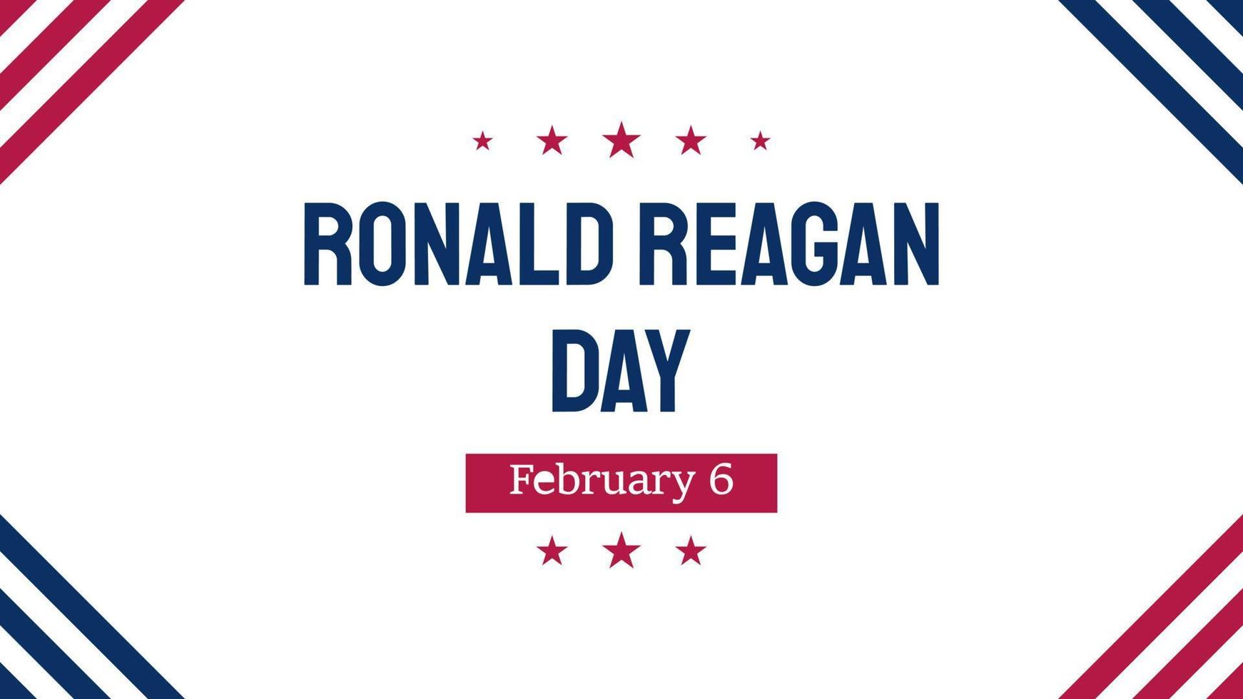 ronald reagan day, kalifornien vereinigte staaten 6. februar hintergrundvektor flachen stil. geeignet für Poster, Cover, Web, Social-Media-Banner. vektor