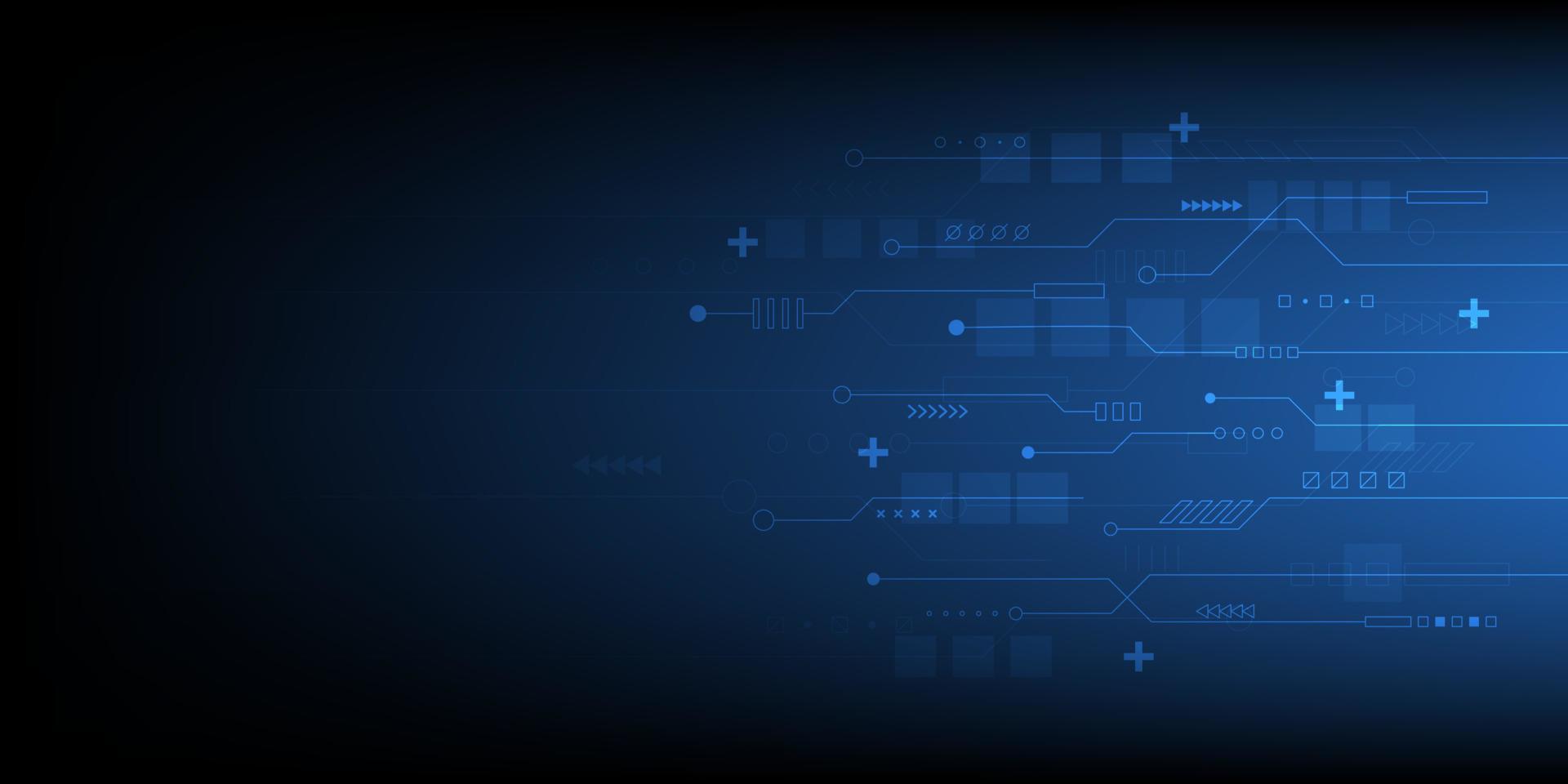 abstrakter technologiehintergrund mit schaltleitung. Hi-Tech-Digital- und Kommunikationskonzept. Vektor-Hintergrunddesign. vektor