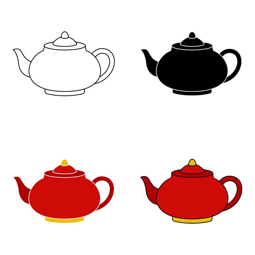 Teekanne im flachen Stil isoliert vektor