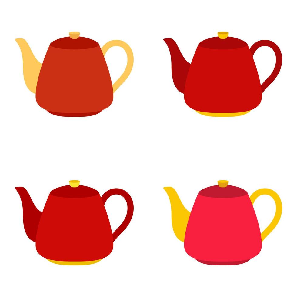 Teekanne im flachen Stil isoliert vektor
