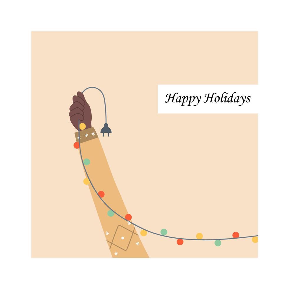 glad jul och en Lycklig ny år. hälsning kort eller affisch. design mall med typografi för webb, social media, skriva ut vektor