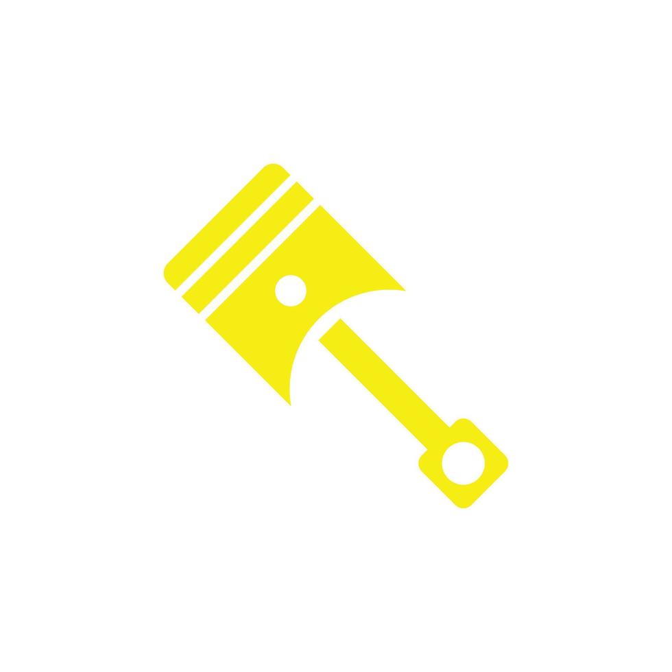 eps10 gelber Vektorkolben abstrakte solide Kunstikone oder Logo isoliert auf weißem Hintergrund. Motorrad- oder Autoteilsymbol in einem einfachen, flachen, trendigen, modernen Stil für Ihr Website-Design und mobile App vektor