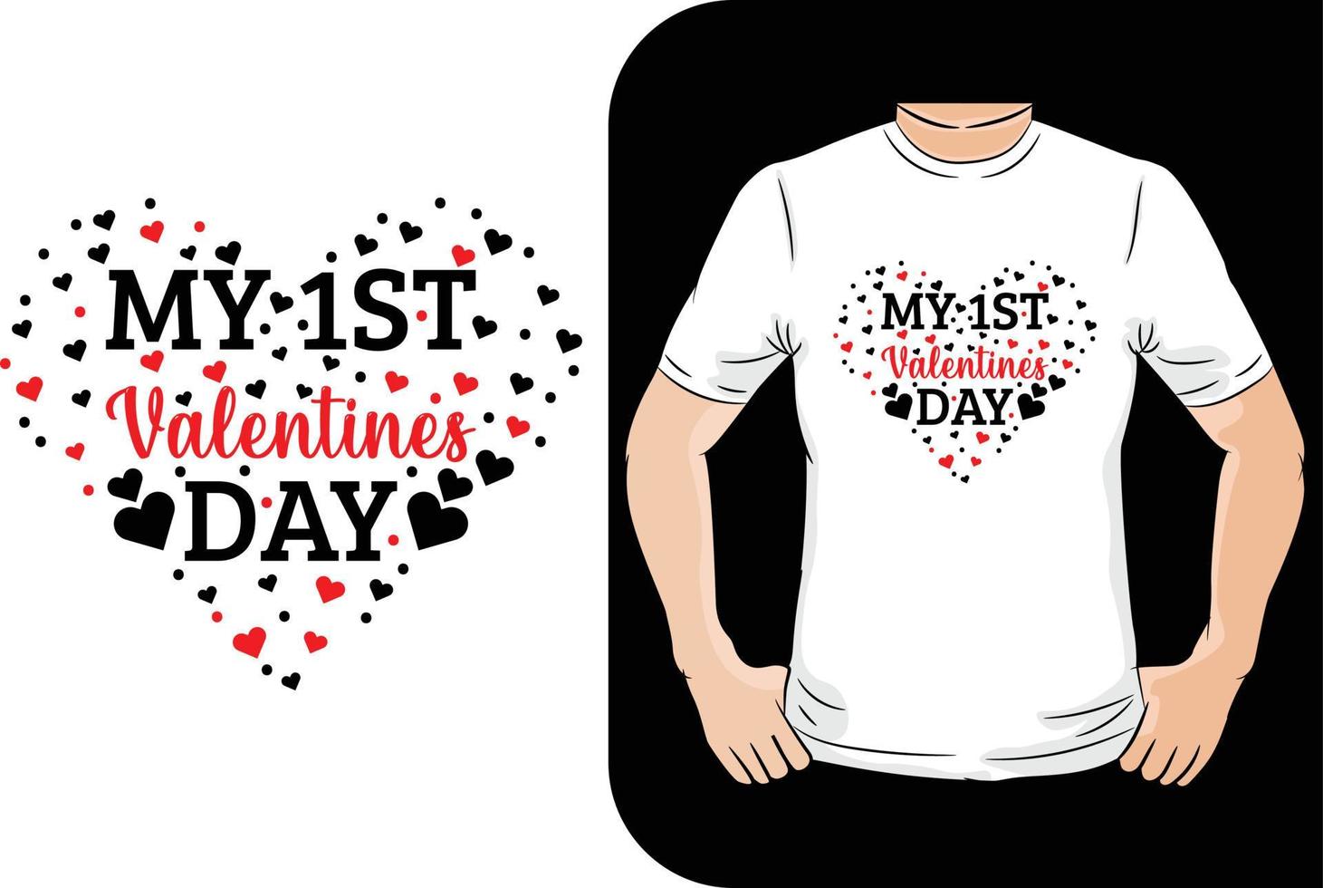 mein T-Shirt-Design zum 1. Valentinstag vektor