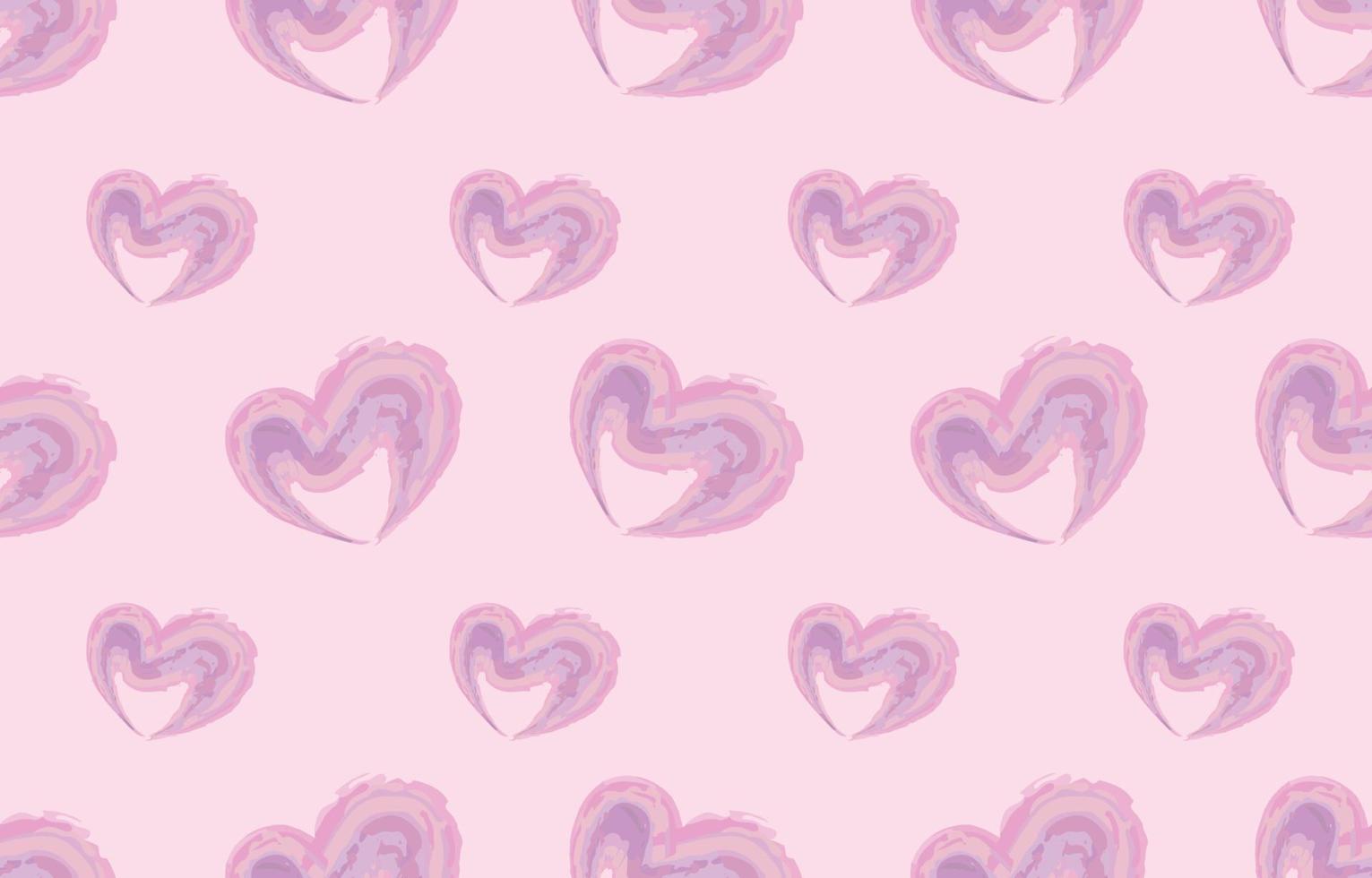 aquarell herzförmiges nahtloses muster. vektorillustration für valentinstag und liebe. Tapeten oder Geschenkpapier in süßen Farben. vektor