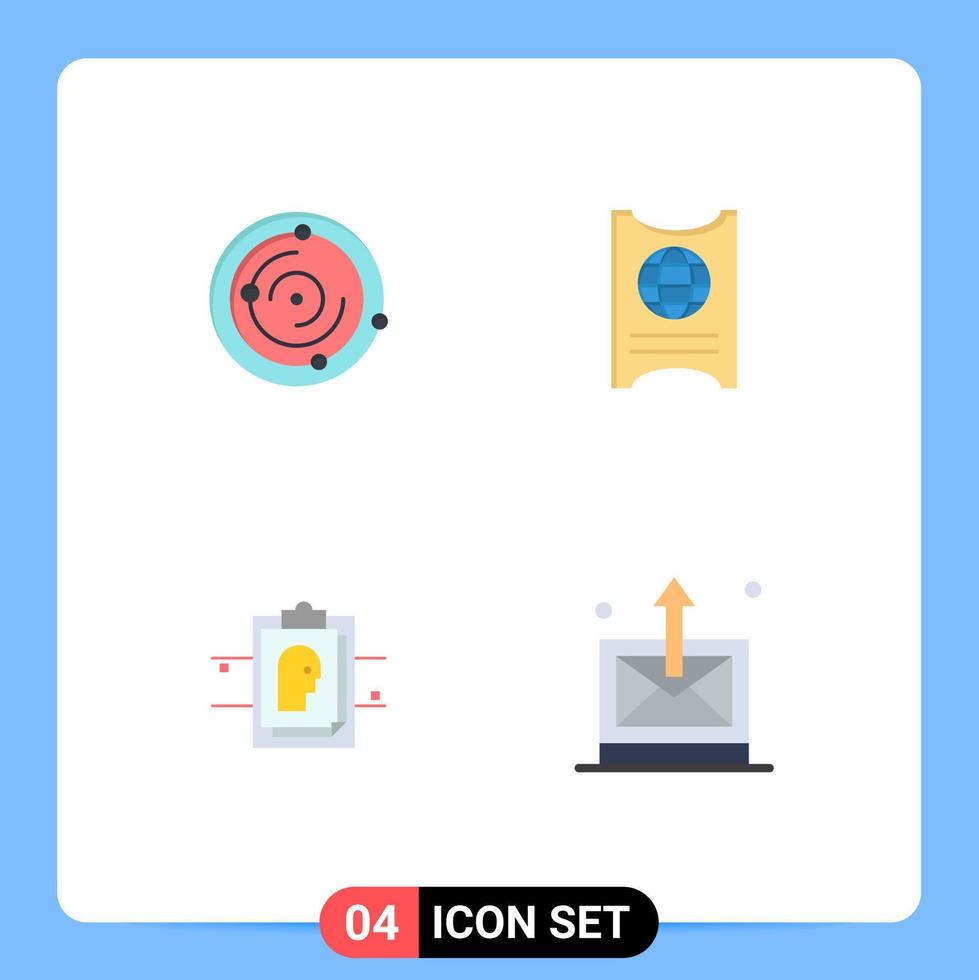 satz von 4 modernen ui-symbolen symbole zeichen für spase-karte gesundheitsticket benutzer-id editierbare vektordesign-elemente vektor