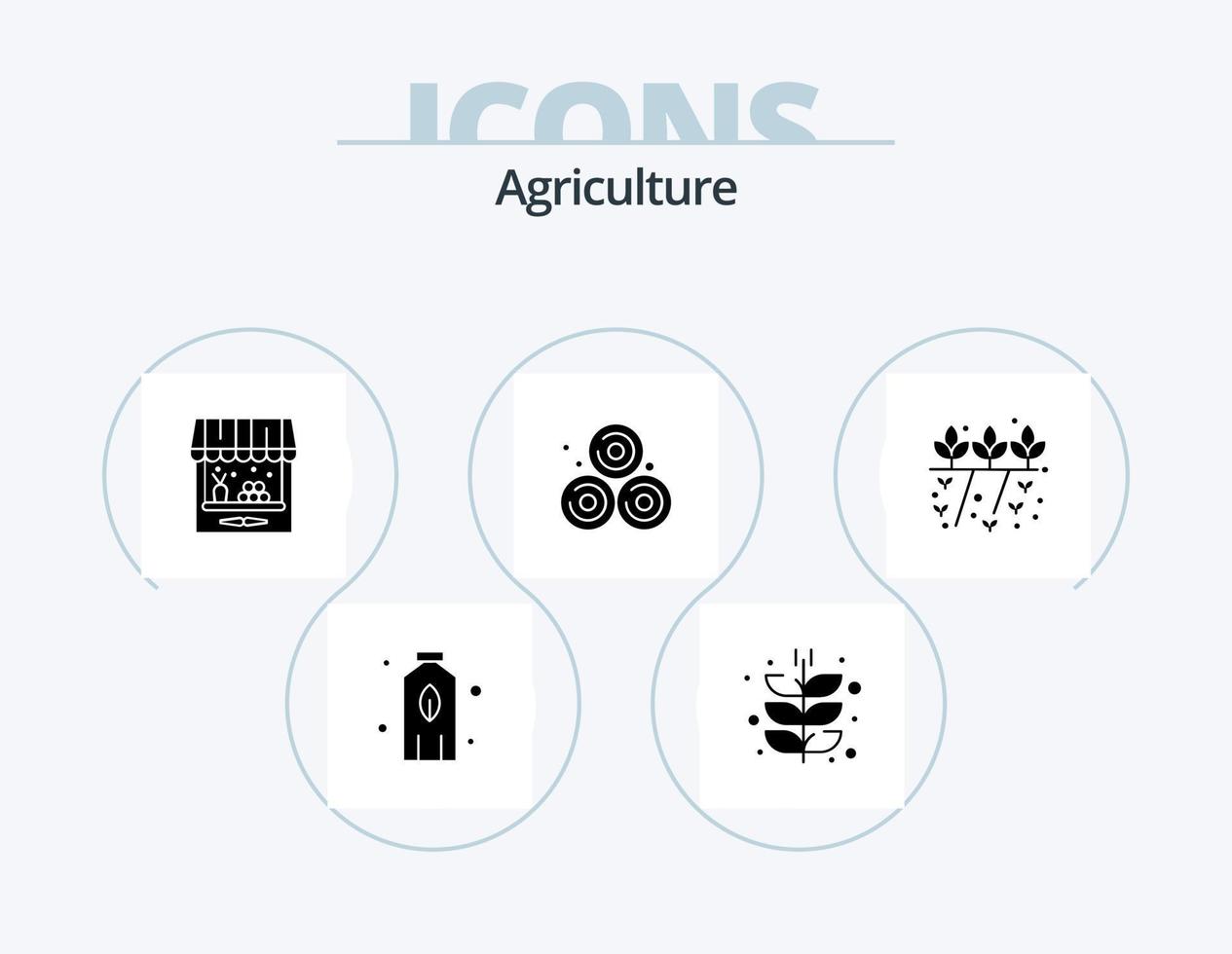 lantbruk glyf ikon packa 5 ikon design. natur. lantbruk. lantbruk. vete sugrör. lantbruk vektor