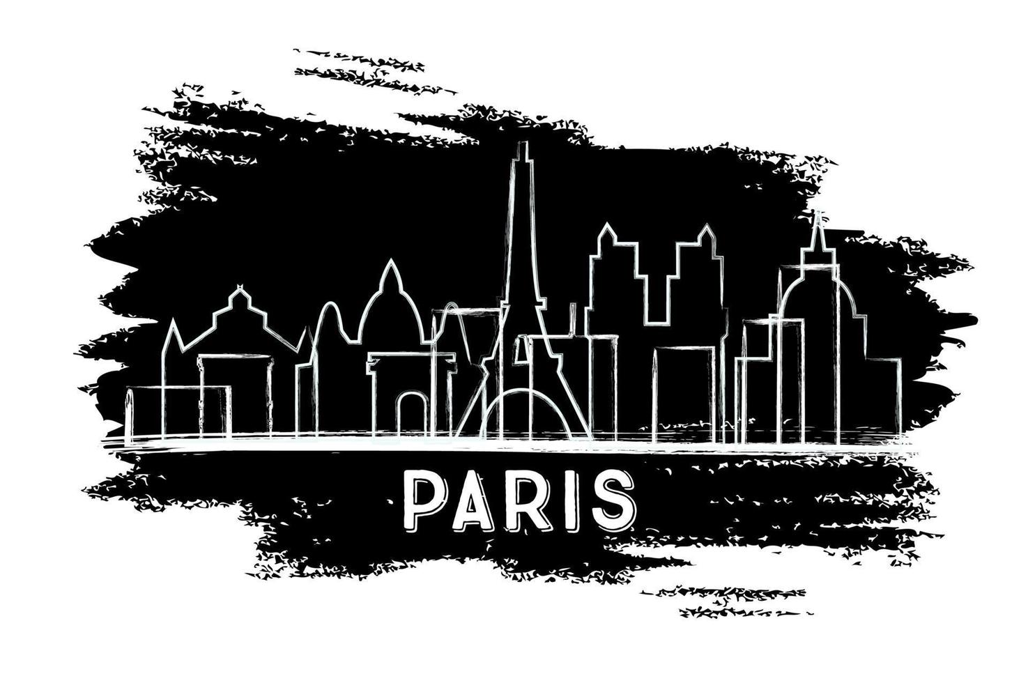 Skyline-Silhouette von Paris. handgezeichnete Skizze. vektor
