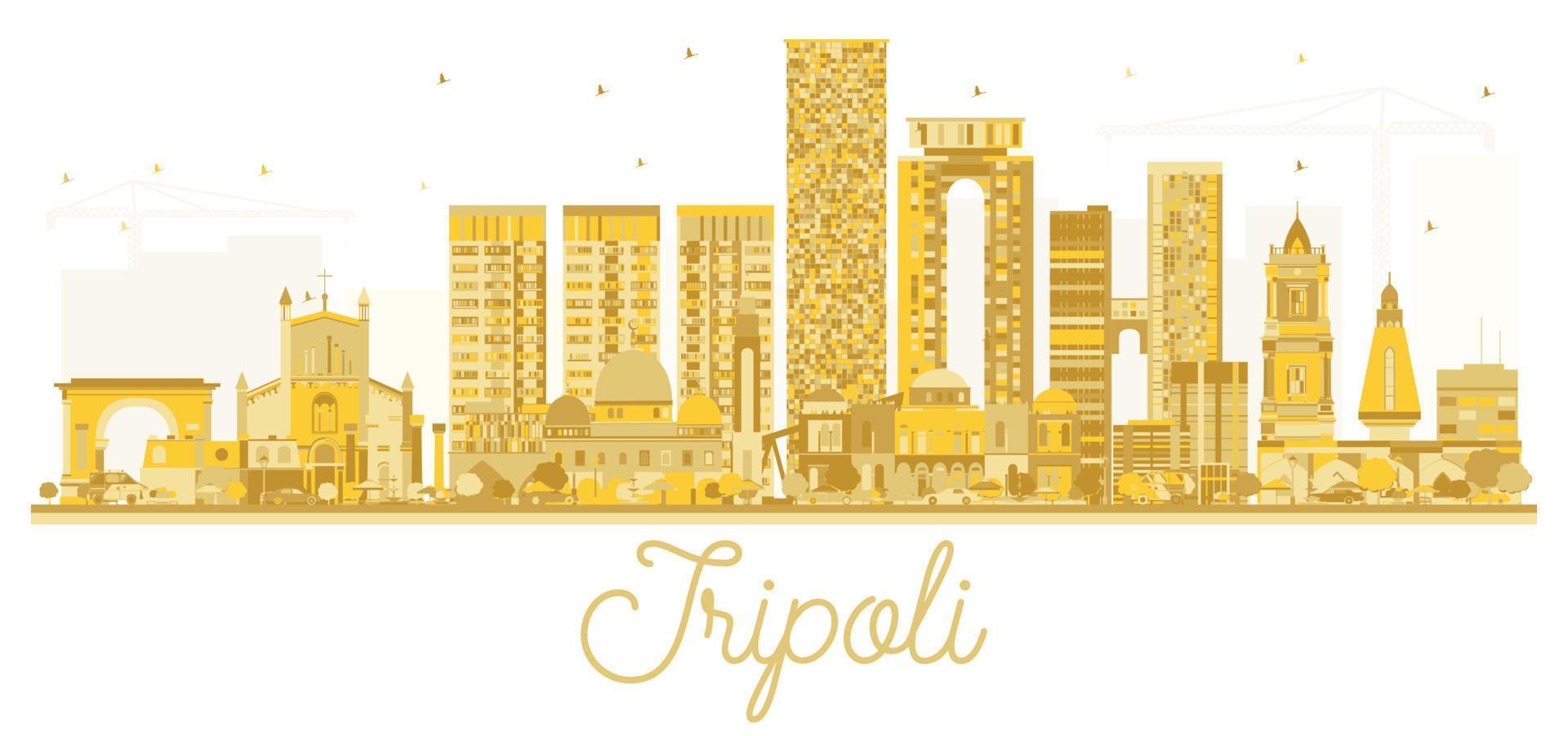 tripolis libyen skyline der stadt goldene silhouette. vektor