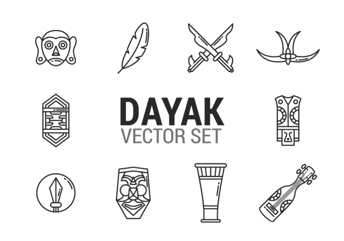 Dayak ikoner vektor