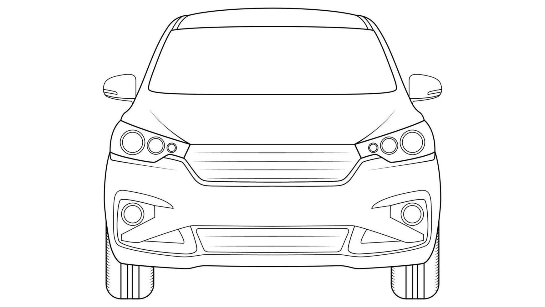Premium-Auto-Umriss-Vektor-Illustration auf weißem Hintergrund vektor