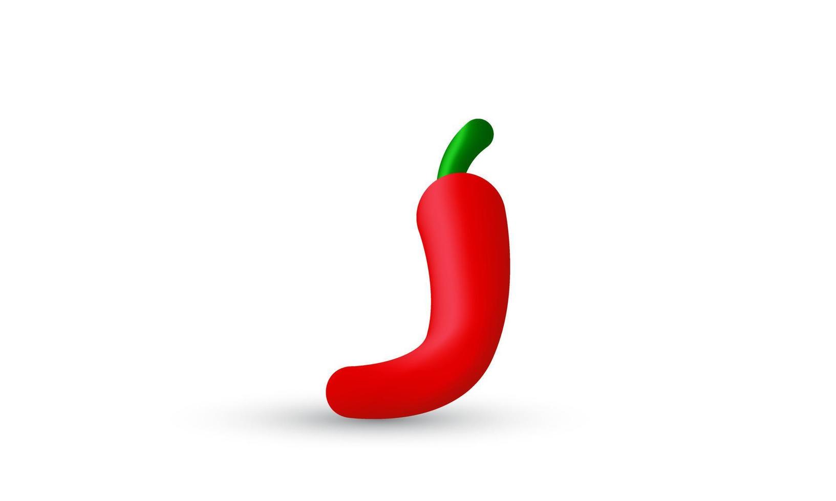 illustration realistisk röd varm chili peppar ikon kreativ 3d isolerat på bakgrund vektor