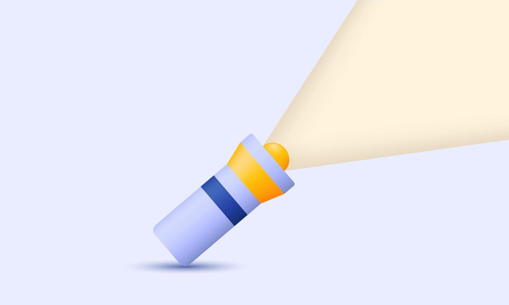 illustration realistisk ficklampa ficklampa tecken ikon 3d kreativ isolerat på bakgrund vektor