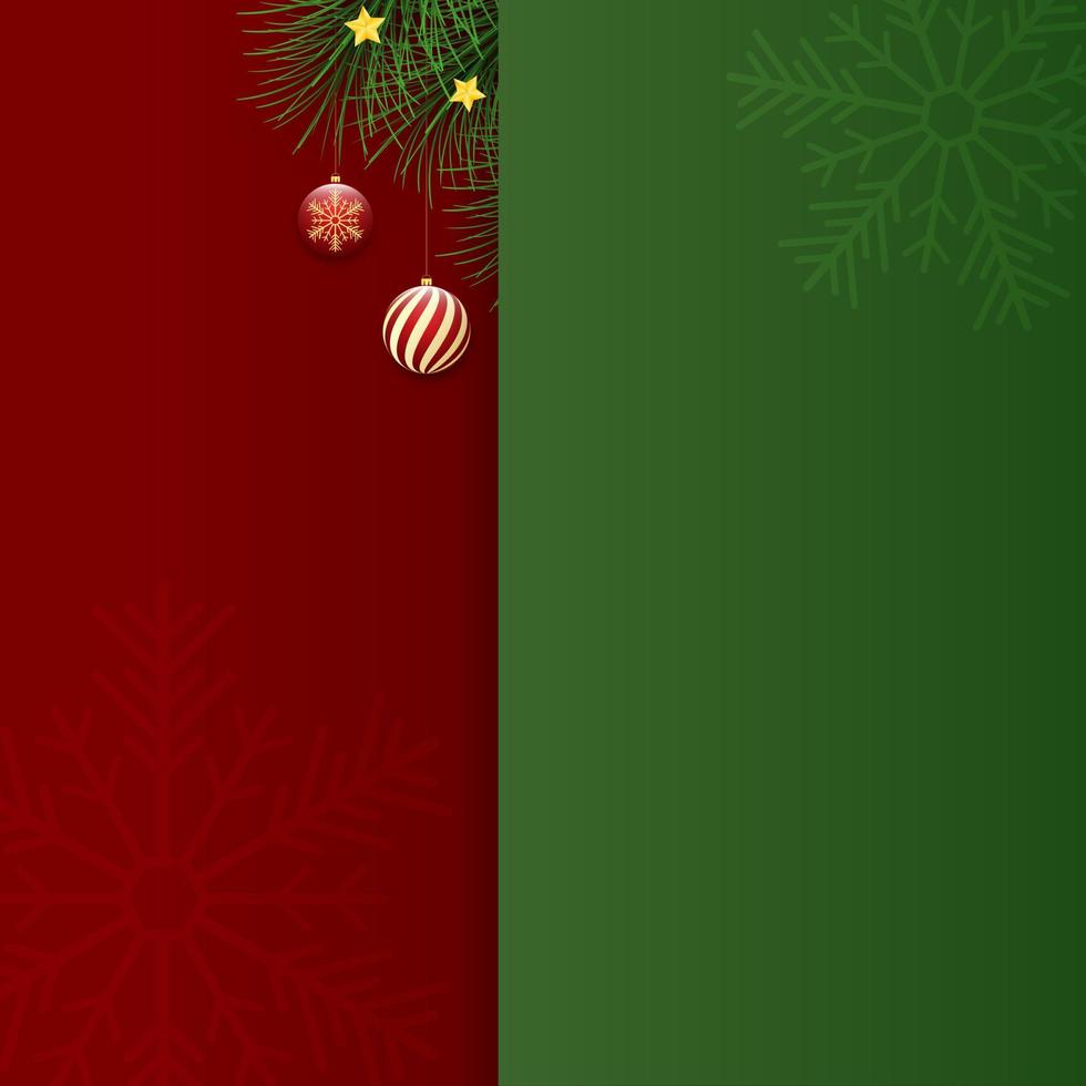 glad jul och Lycklig ny år på vinter- bakgrund. glad jul med gran grenar. jul boll. vinter- Semester jul och ny år bakgrund. vektor illustration