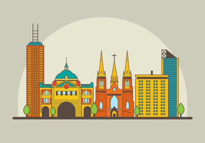 Gratis Melbourne Landmark Illustration vektor