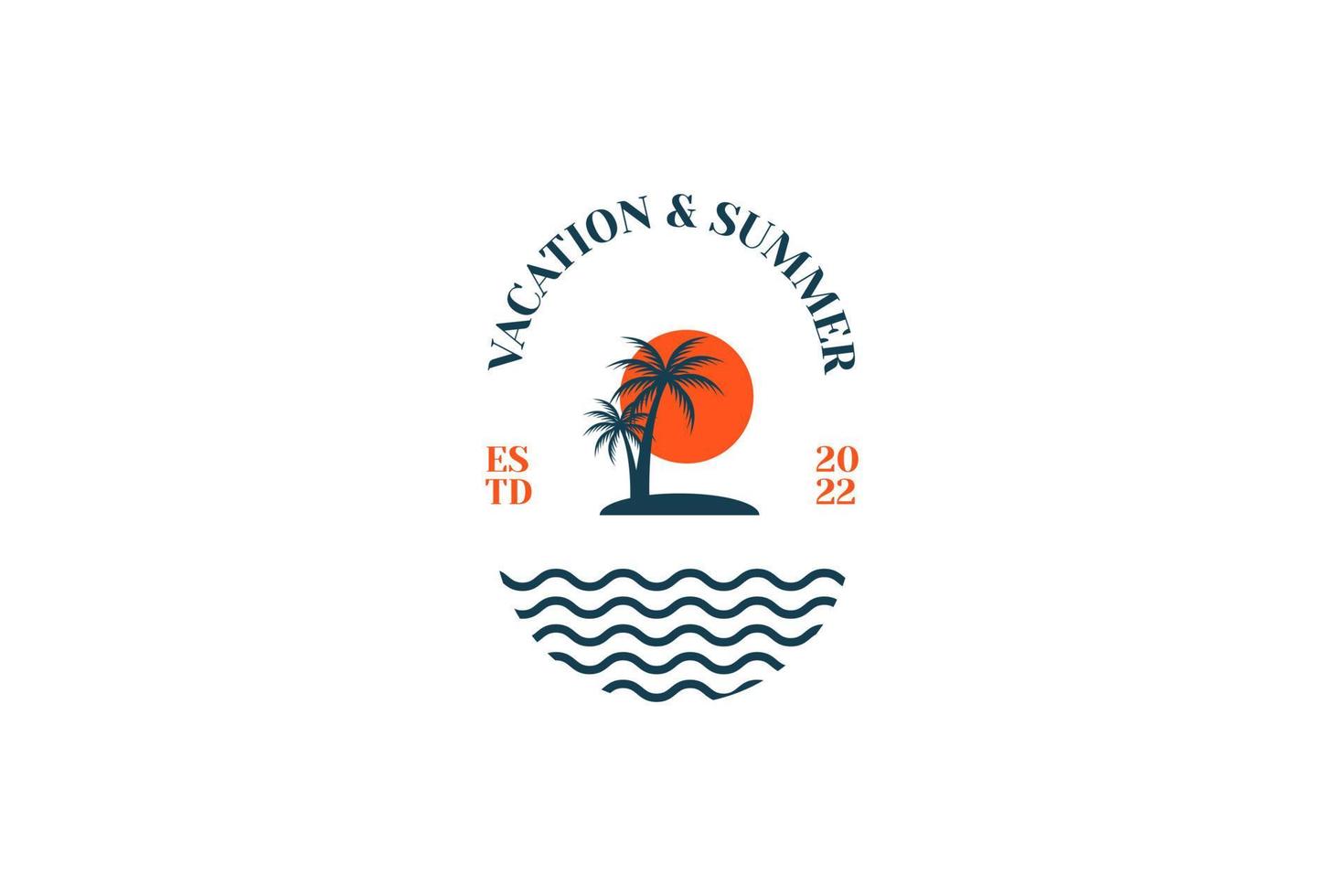 Strandurlaub-Logo-Design-Vorlage vektor