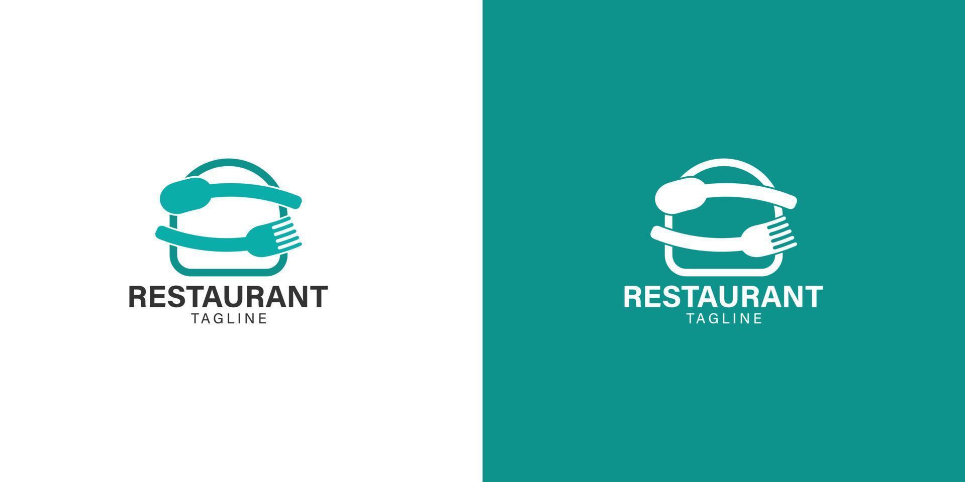 restaurang logotyp enkel design aning vektor