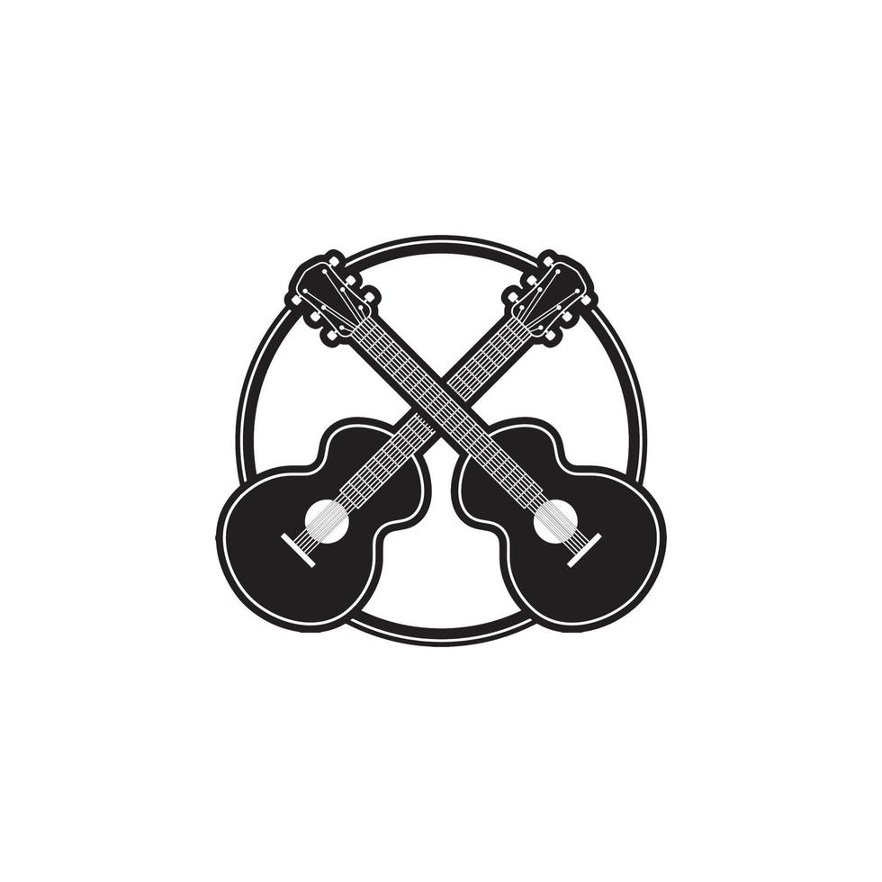 Logo-Markenvorlage für Akustikgitarren vektor