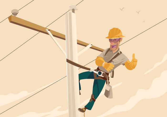 Illustration eines Power Lineman vektor