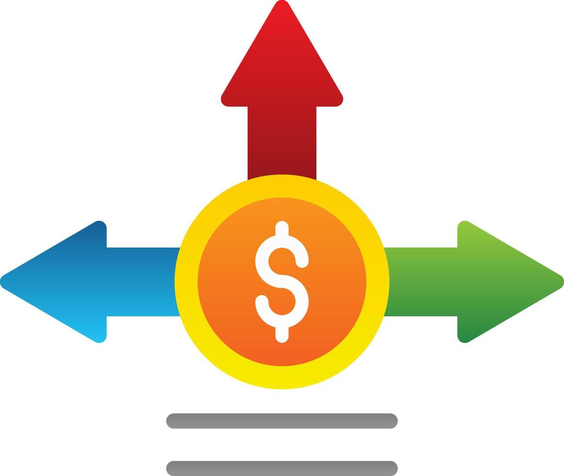 Design von Vektorsymbolen für Investitionsentscheidungen vektor