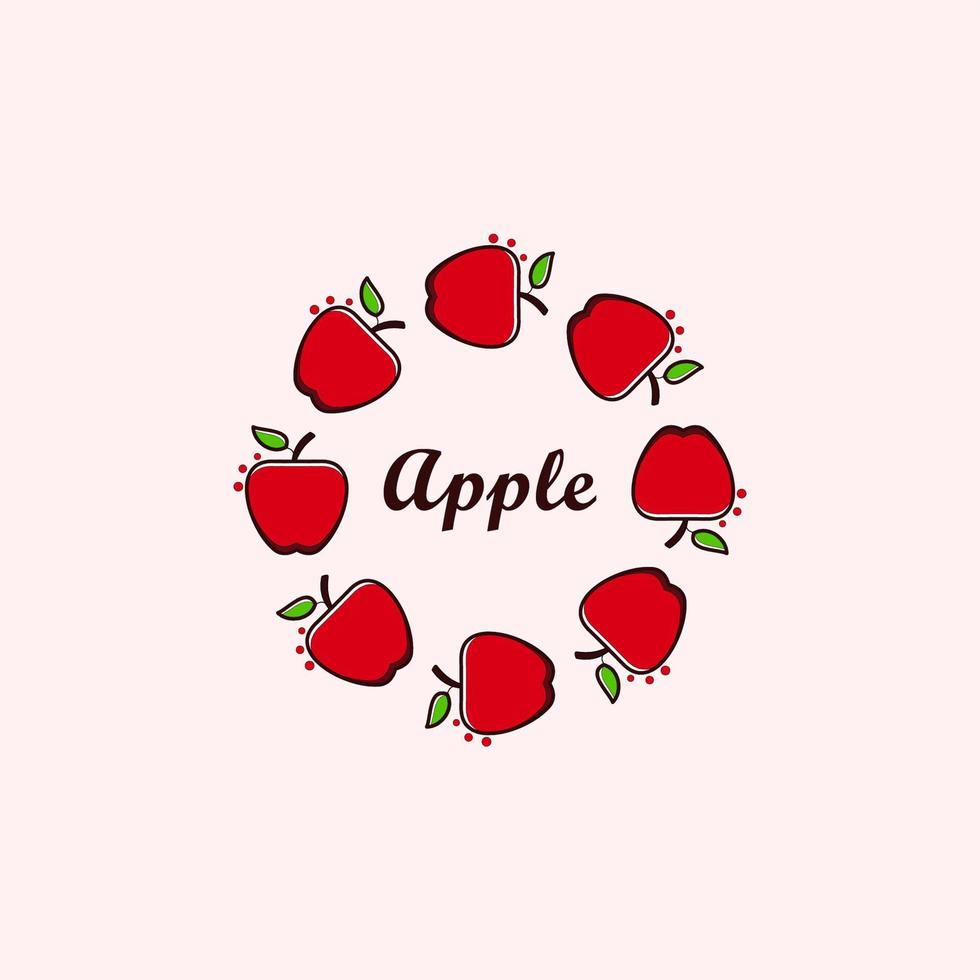 niedliches Apfel-Cartoon-Design vektor