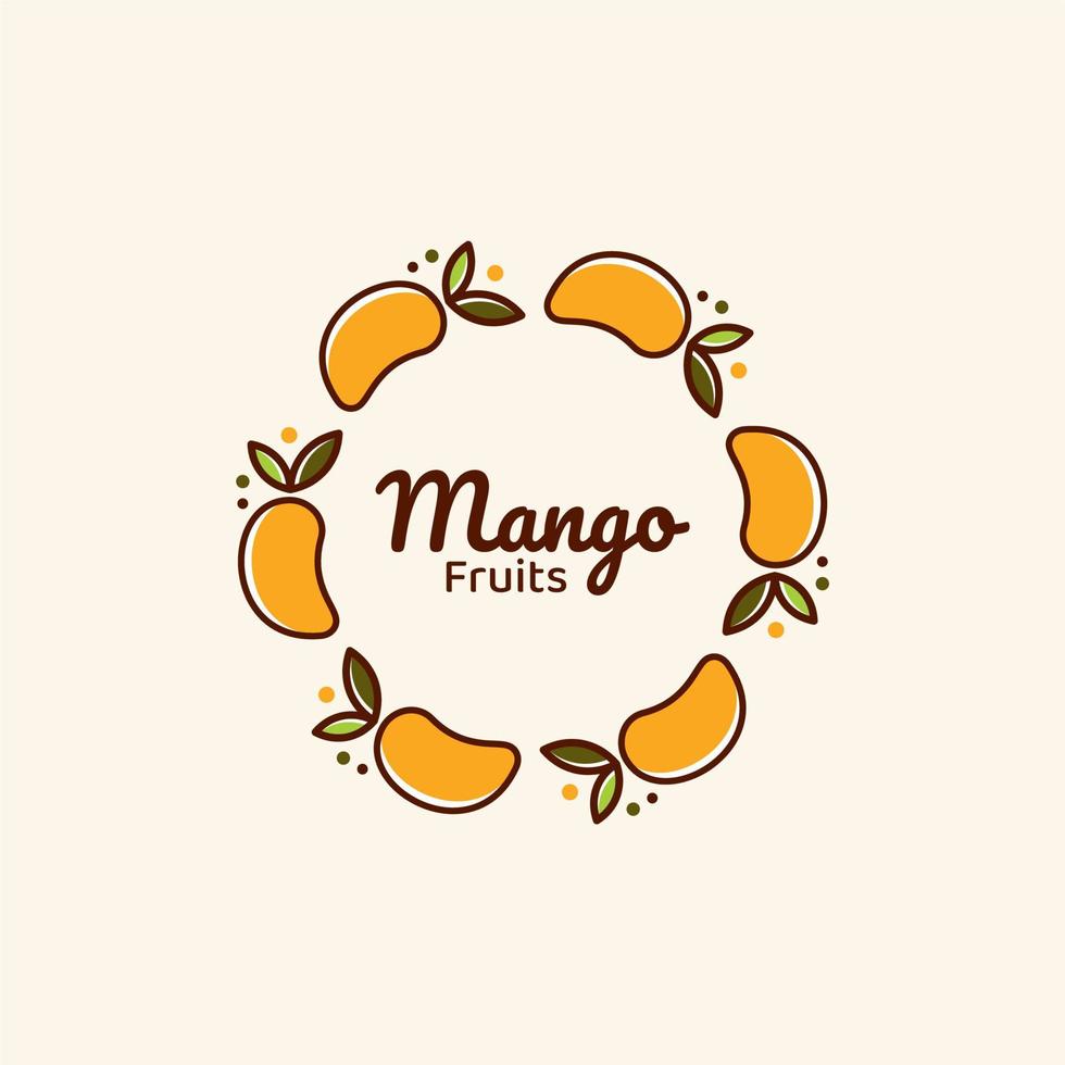 Mango-Ornament-Konzept-Logo-Design vektor
