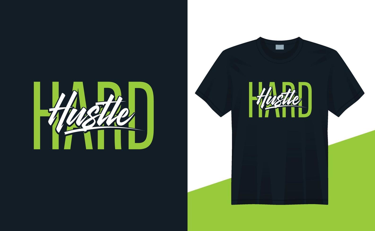 hustle hard - vintage grunge t-shirt design für t-shirt druck, bekleidungsmode, poster, wandkunst. Tigermuster-Vektorillustrationskunst für T-Shirt. vektor