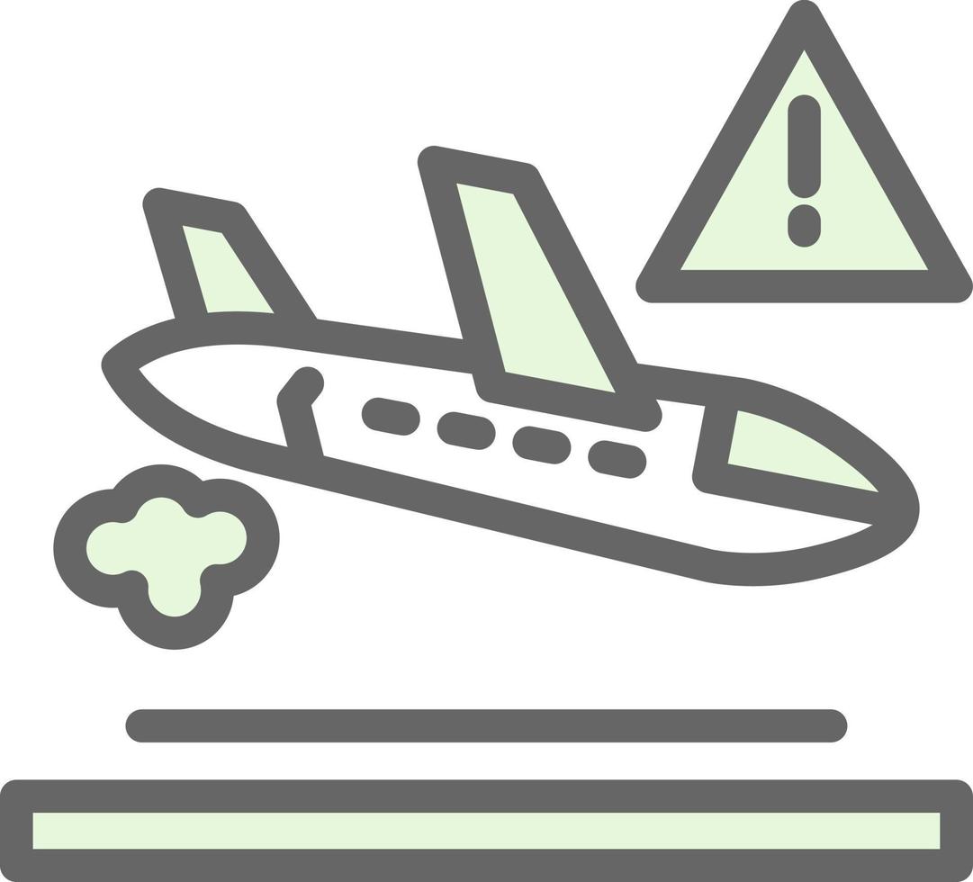 Flugzeugunfall-Vektor-Icon-Design vektor
