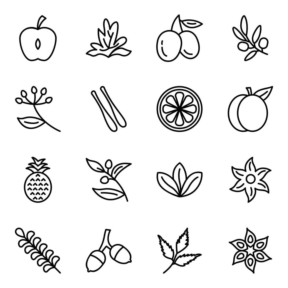 packa av naturlig mat ikoner vektor