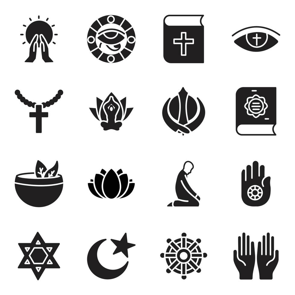 Packung mit Symbolen für spirituelle Elemente vektor