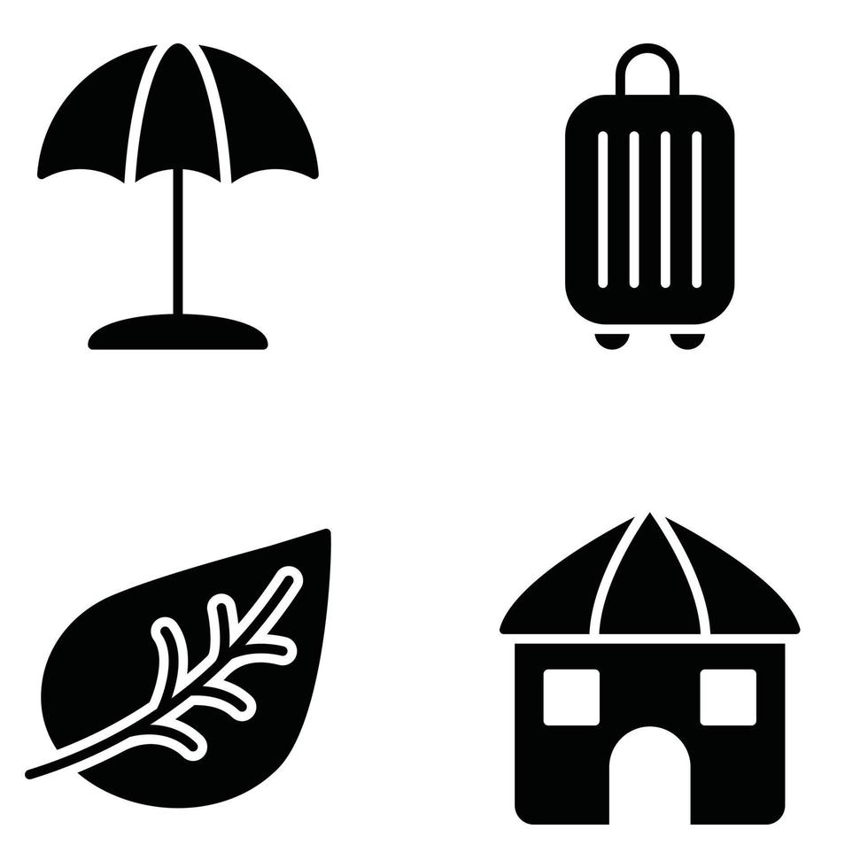 uppsättning av hawaii resa ikoner vektor