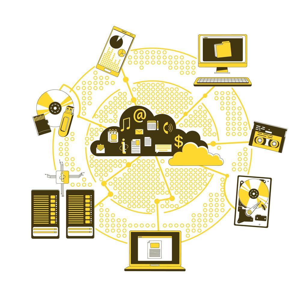 Speichermedien in der Cloud vektor