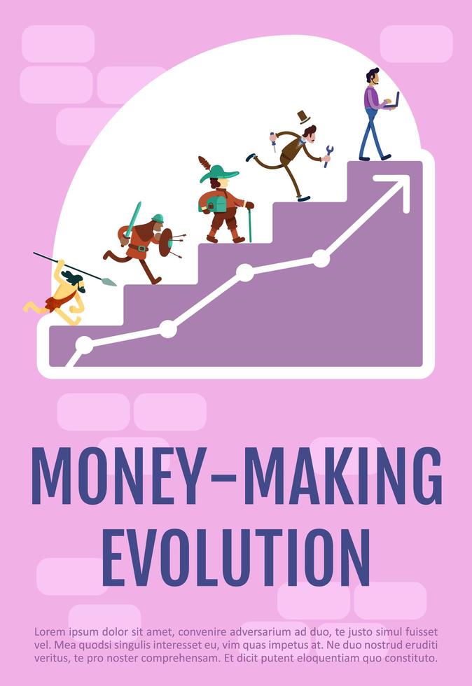 Geld verdienen Evolution Poster vektor