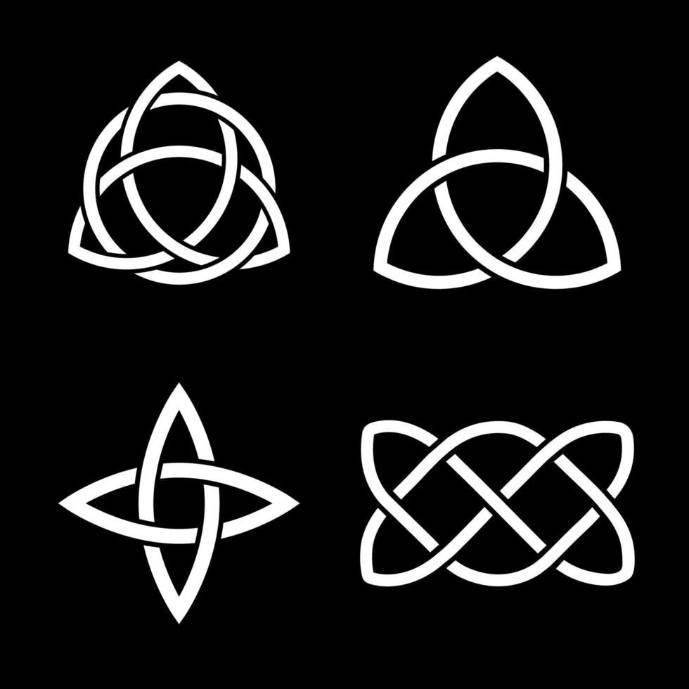 uppsättning av celtic Knut logotyp symboler vektor konst