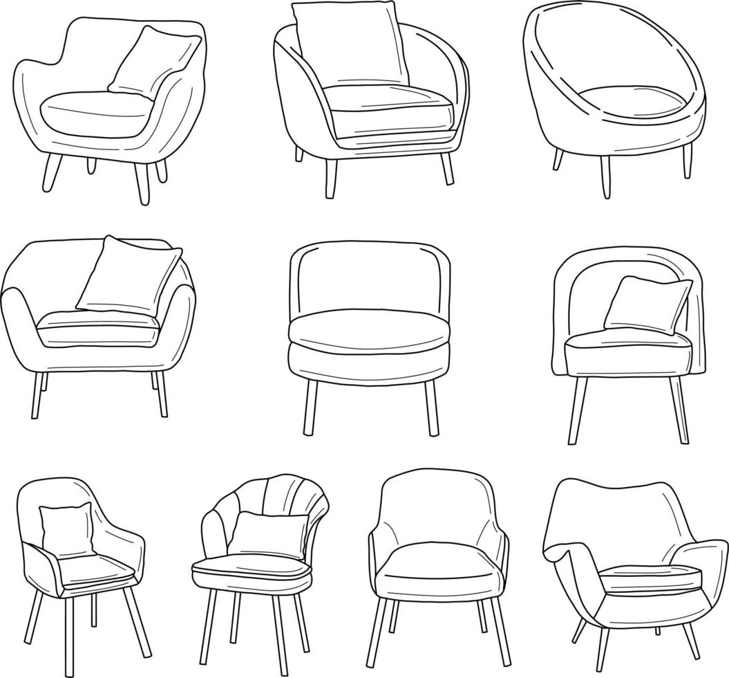 de linje konst av stol vektor