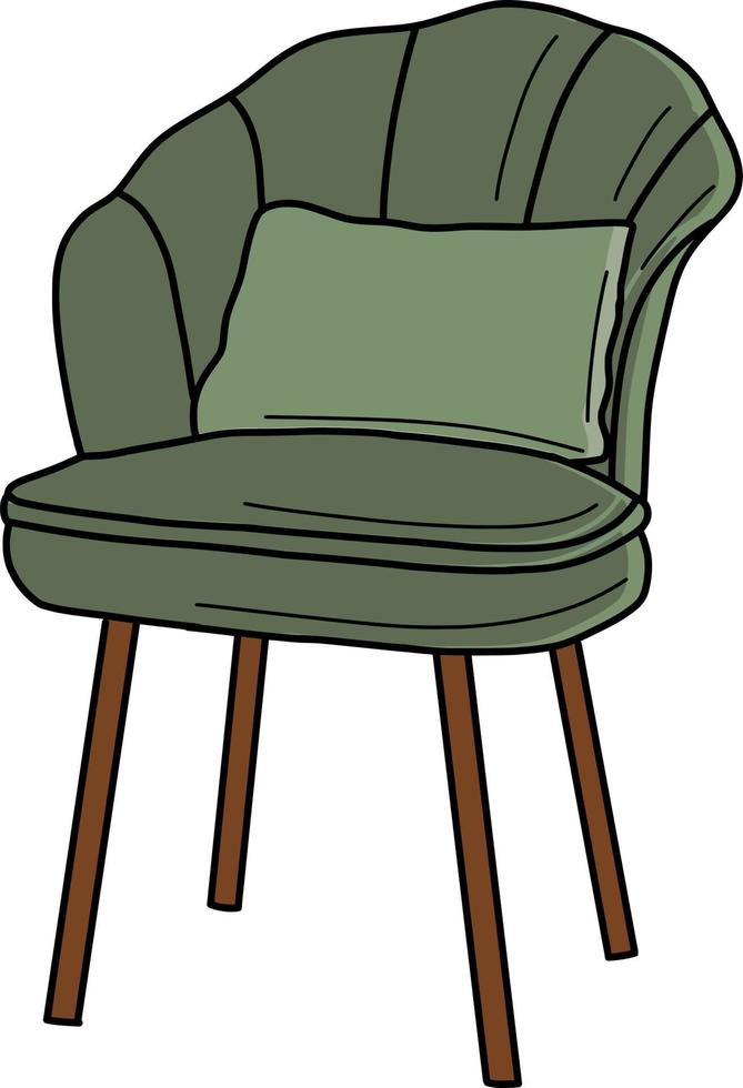 bekväm stol i levande rum vektor