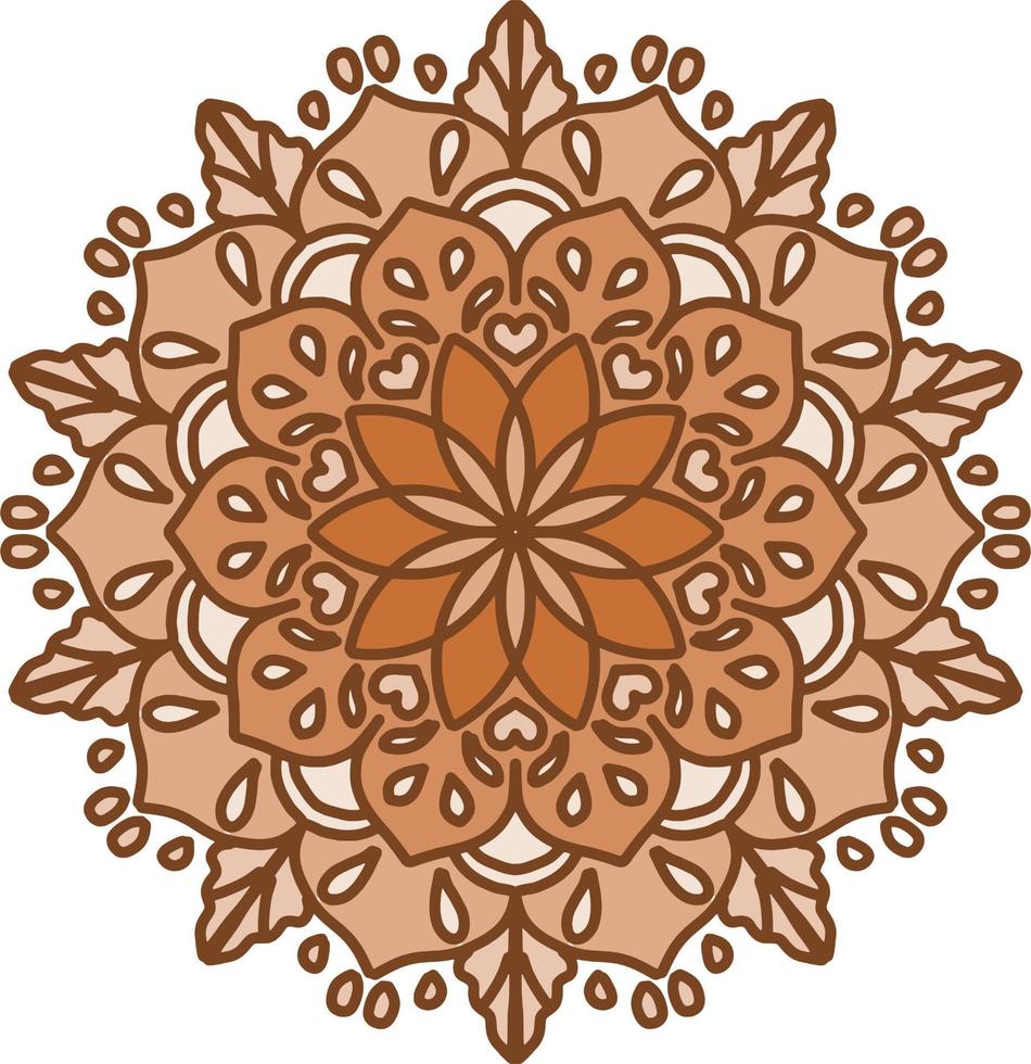 traditionelles motiv der braunen arabeskenblume vektor