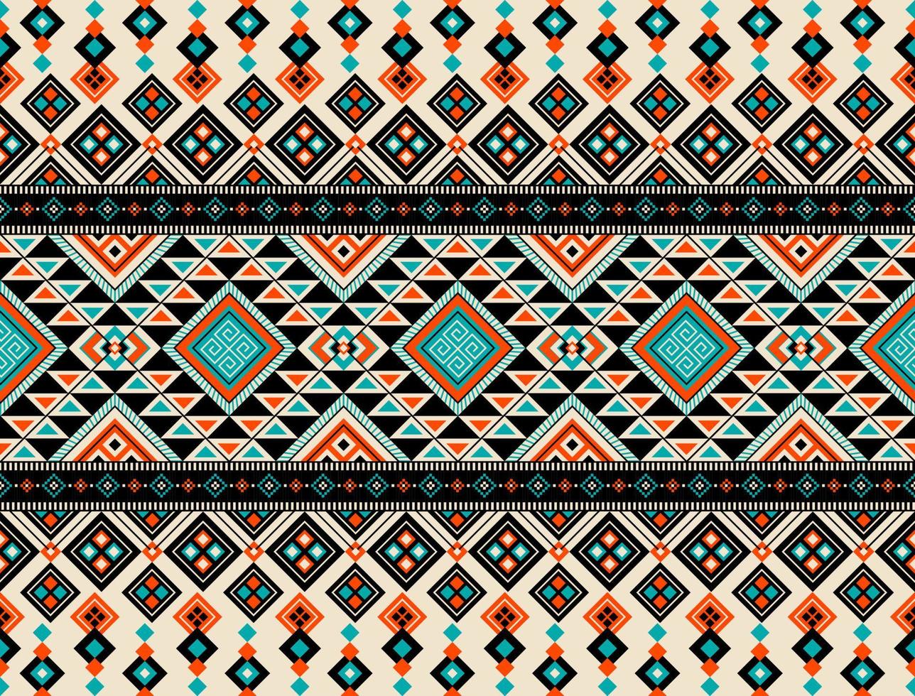 abstrakte niedliche farbe geometrische tribal ethnische ikat folklore argyle orientalisches einheimisches muster traditionelles design für hintergrund, teppich, tapete, kleidung, stoff, verpackung, druck, batik, volkstümlich, stricken, streifenvektor vektor