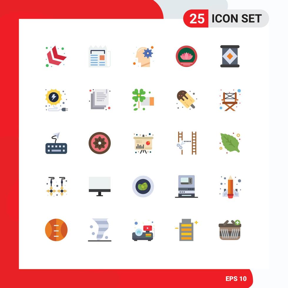 Satz von 25 kommerziellen Flachfarbenpaketen für Dosenmünzenkopf Bangladesch-Lösung editierbare Vektordesign-Elemente vektor
