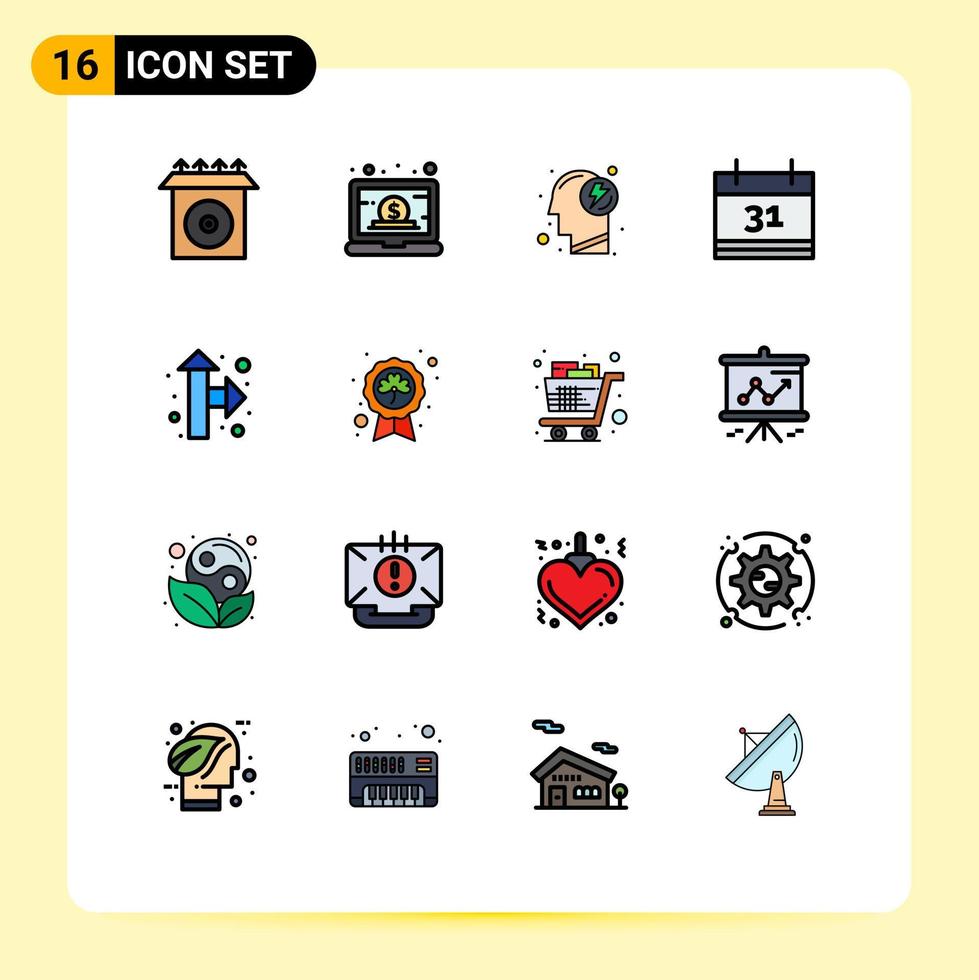 16 kreativ ikoner modern tecken och symboler av rätt upp riktning energi händelse kalender redigerbar kreativ vektor design element