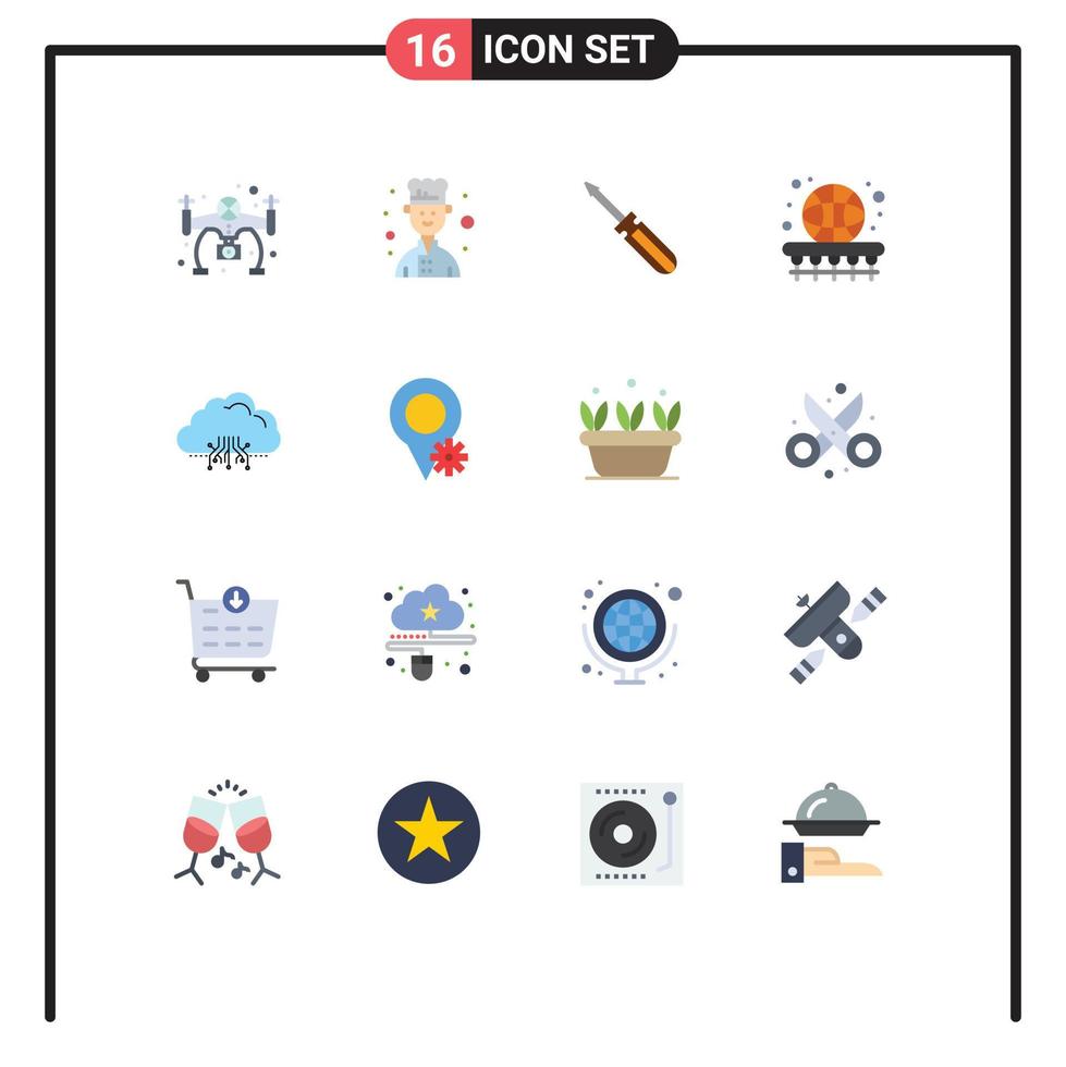 16 kreativ ikoner modern tecken och symboler av datoranvändning inlärning verktyg spel korg redigerbar packa av kreativ vektor design element