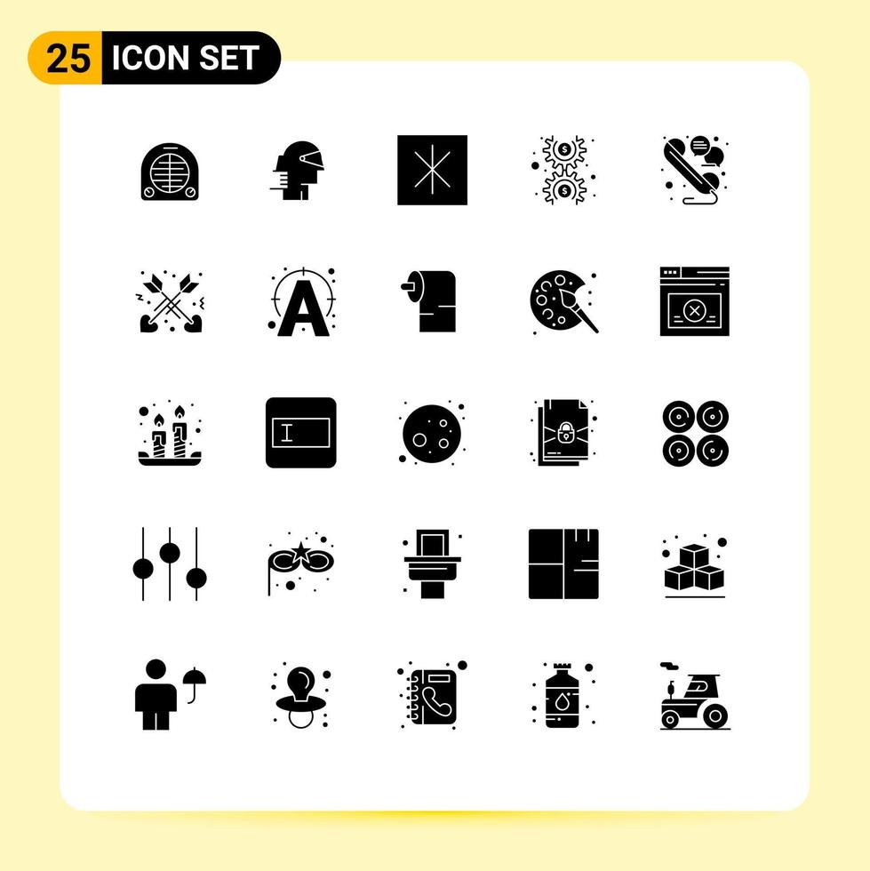 uppsättning av 25 modern ui ikoner symboler tecken för linje kugge leverantör pengar dollar redigerbar vektor design element