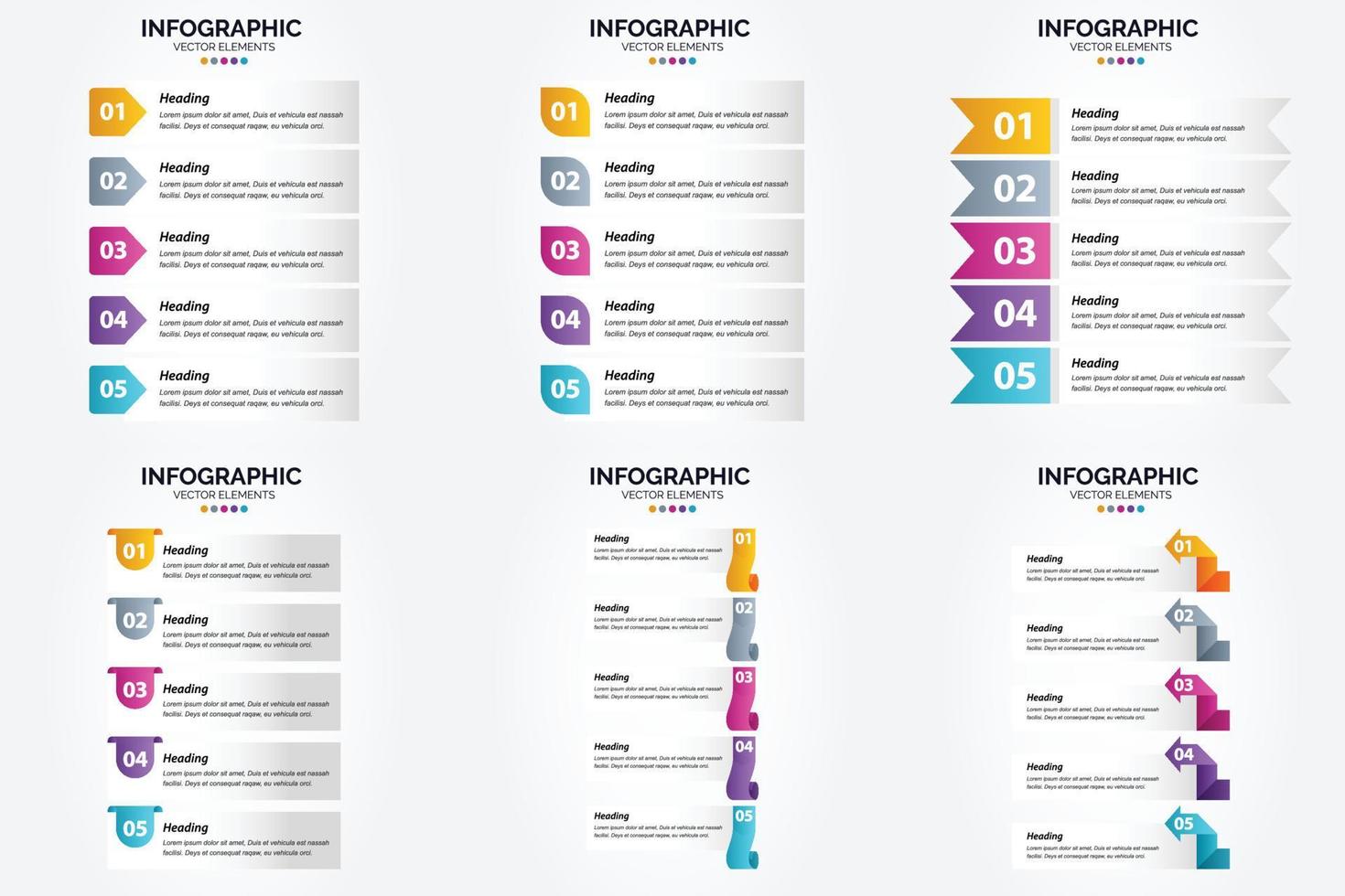 flaches Designset der Vektorillustrations-Infografiken für Werbebroschürenflieger und -zeitschrift vektor