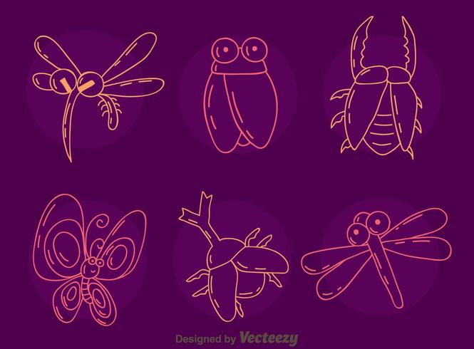 sketch insekt samlingsvektor vektor
