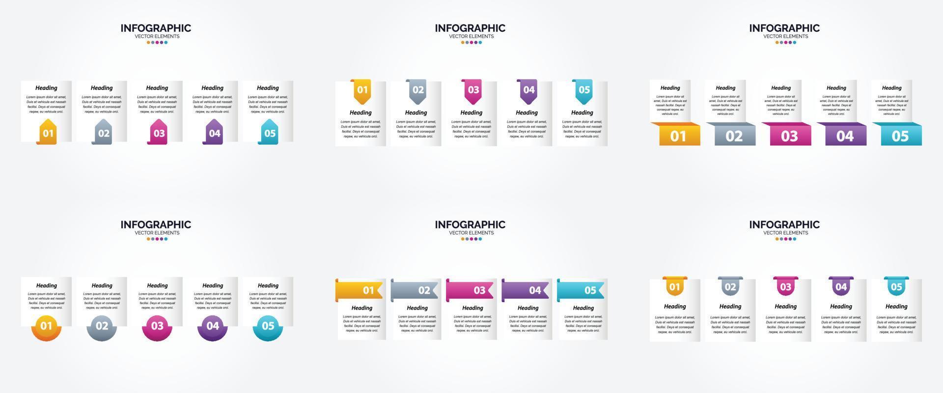 flaches Designset der Vektorillustrations-Infografiken für Werbebroschürenflieger und -zeitschrift vektor