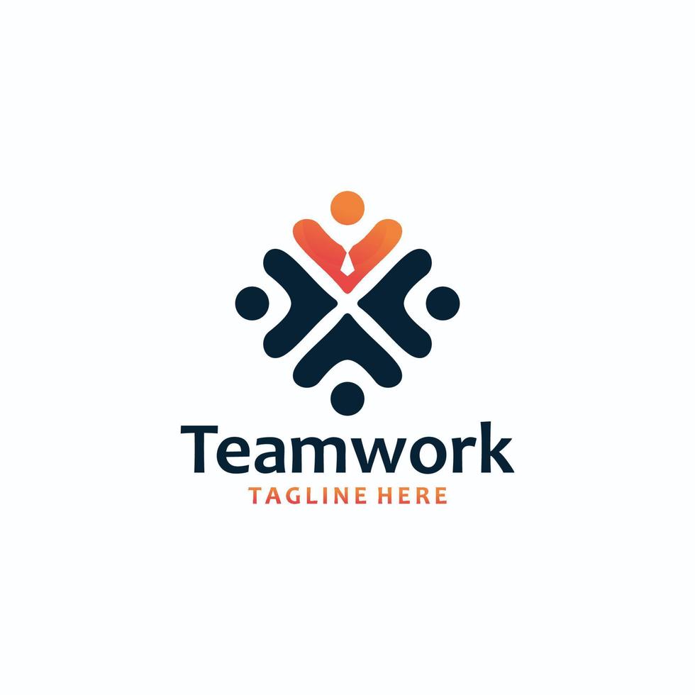 Teamwork-Logo-Symbolvektor isoliert vektor