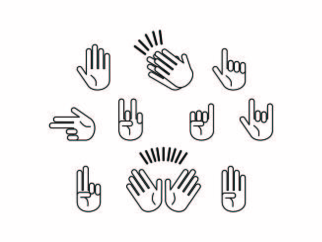 Hand-Emoticon-Linie Vektor