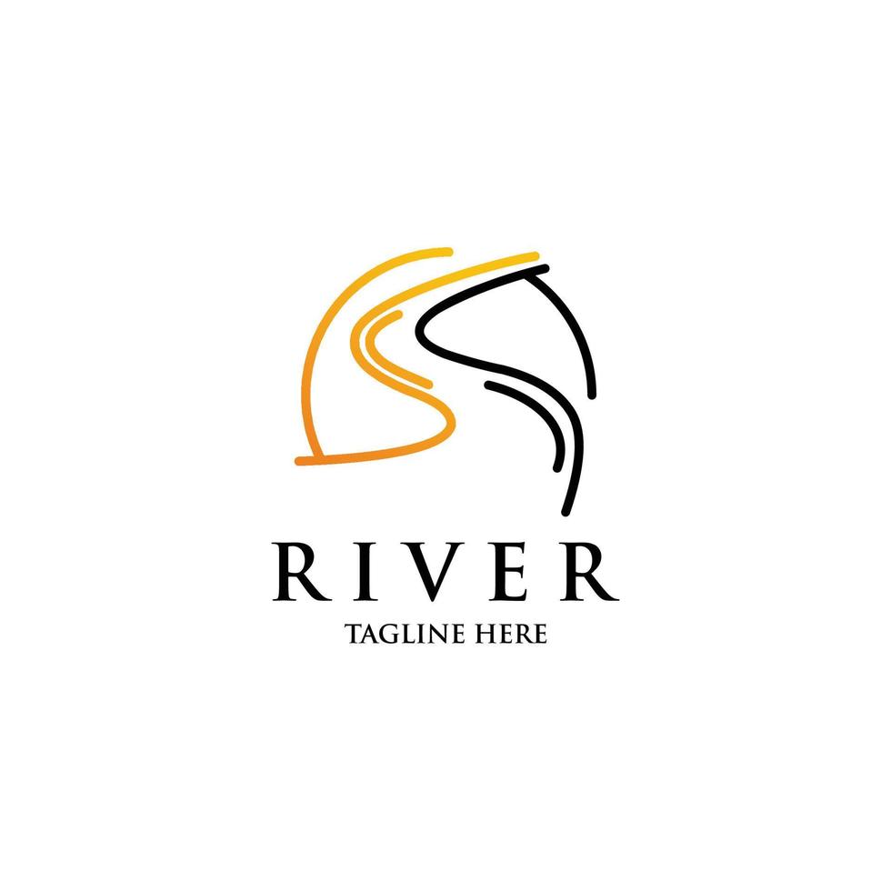 Fluss-Logo-Icon-Vektor isoliert vektor