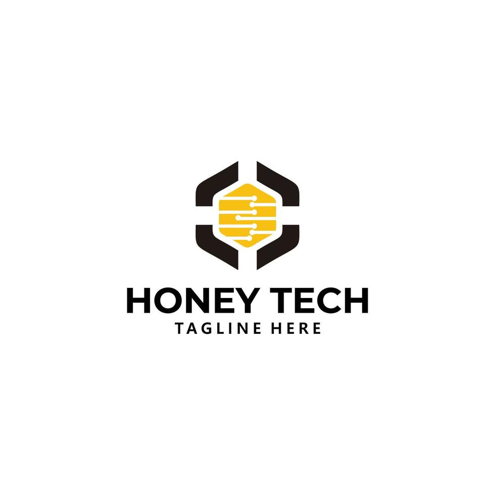 Honig-Tech-Logo-Symbolvektor isoliert vektor