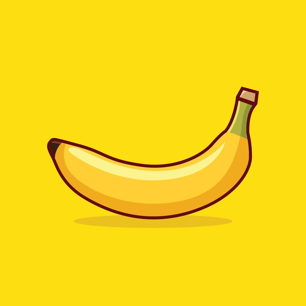 Bananen-Vektor-Symbol-Kunst-Illustration. flache karikaturart isolierte zeichnungsbanane für web-landingpage, banner, aufkleber, symbol vektor