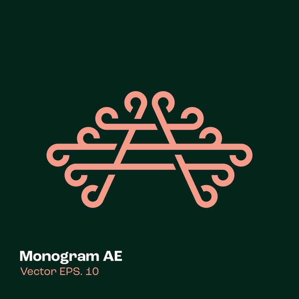 monogram ae logotyp vektor